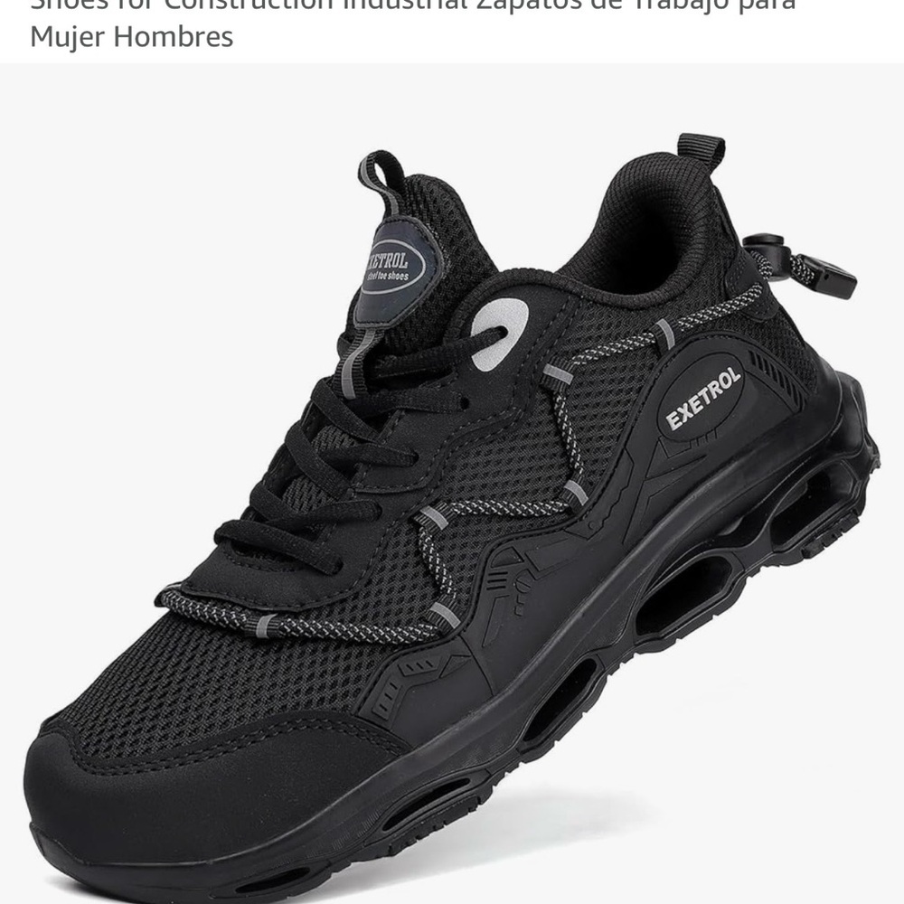 Exetrol Black safety work sneakers steel toe